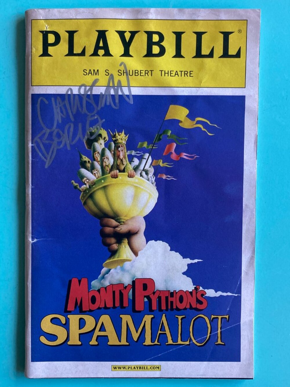 Christian Borle Signed Playbill Monty Python's SPAMALOT May 2005 Creased Covers